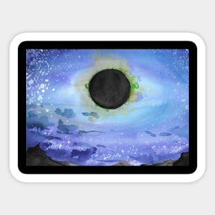 Solar event watercolour - astronomy inspired fine art Sticker